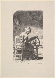 De spinster door Jacques Adrien Lavieille