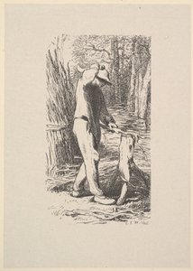 Houthakker maakt een bundel takken, 1853