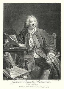 Jean-Baptiste Rousseau, Franse dichter en toneelschrijver (gravure) door Jacques Andre Joseph Camelot (after) Aved