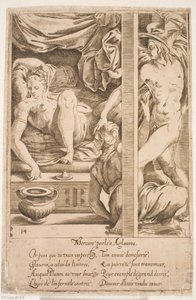 Mercurius bezoekt Herse door Jacques Androuet Ducerceau d.Æ.