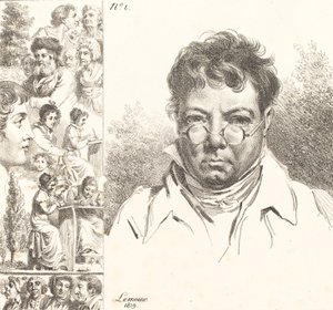 Zelfportret en Andere Hoofden, 1819 door Jacques Antoine Marie Lemoine