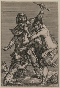 Twee Bedelaars die Vechten door Jacques Bellange