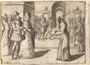 Een Capucin die de Dank van de Koning van Beieren Brengt [recto] door Jacques Callot