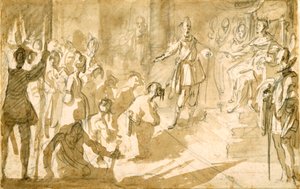 Admiraal Inghirami presenteert Turkse gevangenen aan koning Ferdinand I van Toscane door Jacques Callot