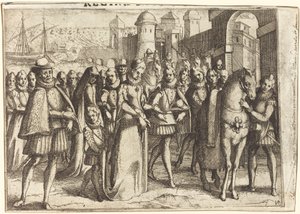 Aankomst in Valencia [recto] door Jacques Callot