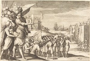 Aanval op twee forten door Jacques Callot