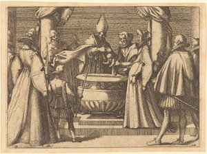 Doop van de prins van Spanje door Jacques Callot