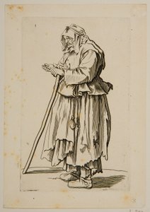 Bedelares ontvangt aalmoezen door Jacques Callot