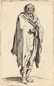 Bedelaar met blote hoofd en voeten door Jacques Callot