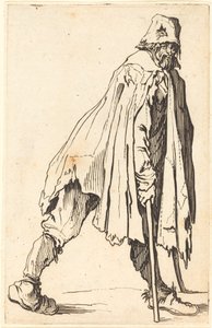 Bedelaar met Krukken en Pet door Jacques Callot