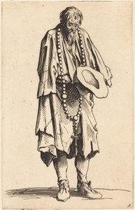 Bedelaar met rozenkrans door Jacques Callot