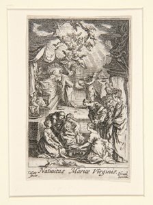 Geboorte van de Maagd, nr. 2 uit Het Leven van de Maagd door Jacques Callot