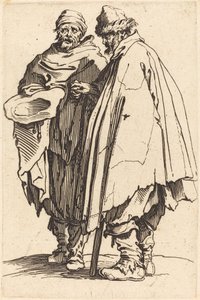 Blinde bedelaar en metgezel door Jacques Callot