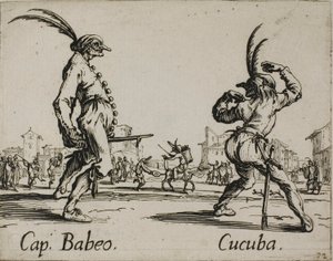 Kapitein Babeo - Cucuba, plaat 16 van Balli di Sfessania door Jacques Callot