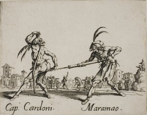 Kapitein Cardoni - Maramao, plaat 22 van Balli di Sfessania door Jacques Callot