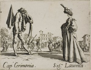 Captain Ceremony - Lady Lavinia, plaat 3 van Balli di Sfessania door Jacques Callot