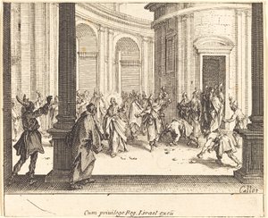 Christus en de Vrouw Betrapt op Overspel door Jacques Callot