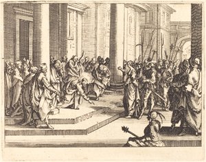 Christus en de vrouw op overspel betrapt, 1635 door Jacques Callot