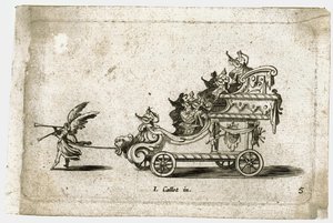 Combat a la barriere: een strijdwagen ... (gravure)