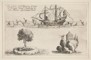 Gevecht bij de Barrière, Deze ingang is van de heer de Graaf van Brionne Groot Kamerheer van zijn Hoogheid, die Jason vertegenwoordigt