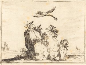 Vliegende Kraanvogel door Jacques Callot