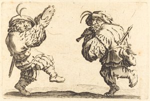 Dansers met Fluit en Tamboerijn, ca. 1622 door Jacques Callot
