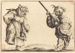 Dansers met luit door Jacques Callot