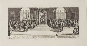 Uitdeling van beloningen, plaat achttien uit De ellende van de oorlog door Jacques Callot
