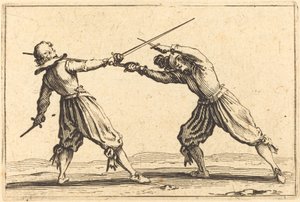 Duel met zwaarden en dolken door Jacques Callot