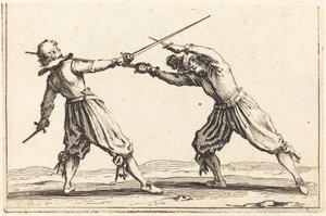 Duel met zwaarden en dolken door Jacques Callot