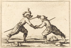 Duel met zwaarden, ca. 1622 door Jacques Callot