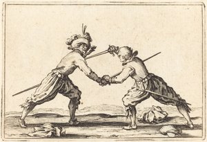 Duel met zwaarden, ca. 1622 door Jacques Callot