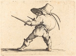 Duellist met zwaard en dolk