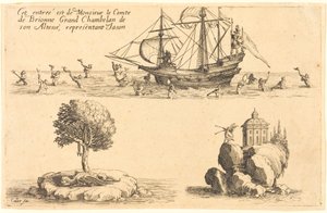Ingang van M. le Comte de Brionne, Grootkamerheer van Zijne Hoogheid, Vertegenwoordigt Jason door Jacques Callot