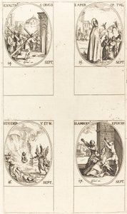 Verheffing van het Heilige Kruis; St. Aper; St. Euphemia; St. Lambert door Jacques Callot