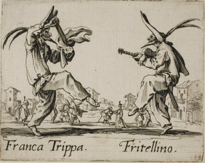 Franca Trippa - Fritellino, plaat 23 van Balli di Sfessania door Jacques Callot