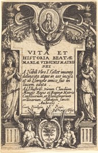 Frontispice voor "Het leven van de Maagd" door Jacques Callot