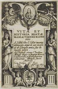 Frontispice, uit Het leven van de maagd door Jacques Callot