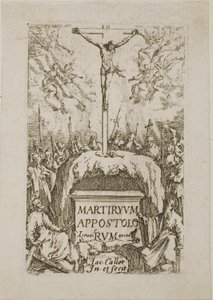 Frontispice, uit De martelarijen van de apostelen door Jacques Callot