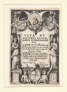 Frontispice, nr. 1 uit Het leven van de Maagd door Jacques Callot