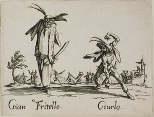 Gian Fritello - Ciurlo, plaat 7 van Balli di Sfessania door Jacques Callot