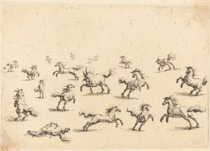 Rennende Paarden door Jacques Callot