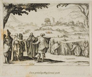 Jezus met de Farizeeën, uit Het Nieuwe Testament door Jacques Callot