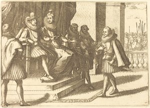 Koning en Koningin in Overleg over de Turken door Jacques Callot