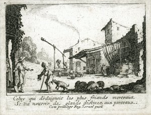 Het leven van de verloren zoon ... (gravure) door Jacques Callot