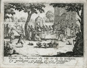 Het leven van de verloren zoon ... (gravure) door Jacques Callot