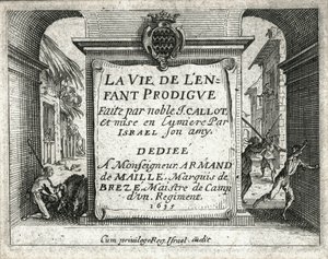 Het leven van de verloren zoon ... (gravure) door Jacques Callot
