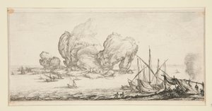 De Grote Rots, uit Landschappen voor Giovanni de Medici door Jacques Callot