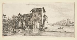 De Molen aan het Water, uit Landschappen voor Giovanni de Medici door Jacques Callot