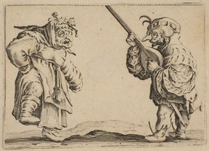 Les Danseurs au Luth, uit Les Caprices Serie B, The Nancy Set, 1617-20 door Jacques Callot